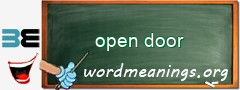 WordMeaning blackboard for open door